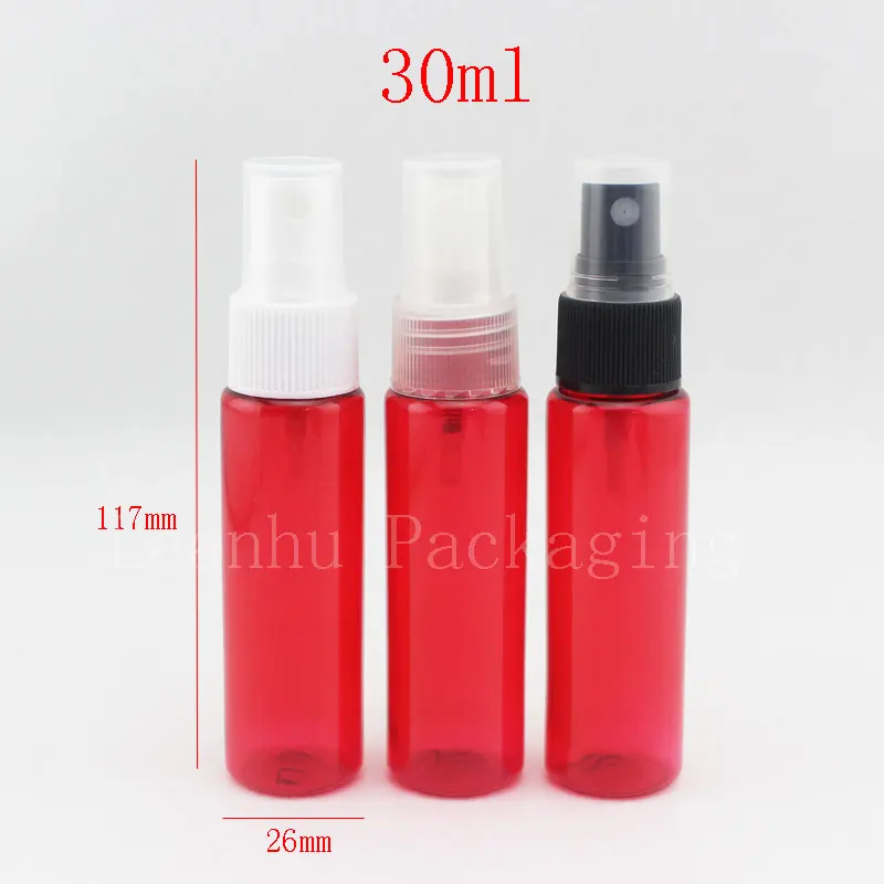 30ml red colored spray pump plastic bottle with sprayer ,empty travel