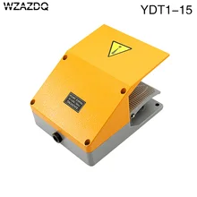 WZAZDQ ножной переключатель YDT1-15 алюминиевый корпус серый двойной Педальный переключатель аксессуары для станков переключатель