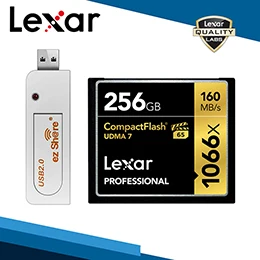 Lexar 1066x Compactflash карта с ez Share WiFi USB 2,0 ридер 256 ГБ CF карты памяти 128 ГБ Cf память 64 Гб ридеры 32 Гб - Емкость: 256G Card and Reader