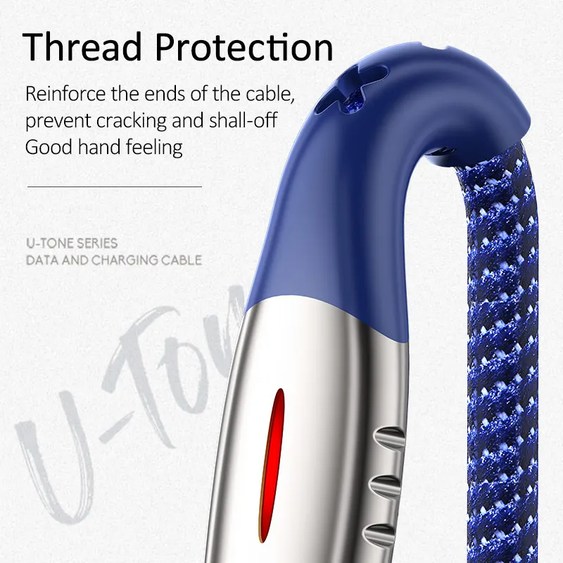 USAMS Micro USB кабель Smart Power off 3 0 LED QC быстрое зарядное устройство для Android Xiaomi Huawei Microusb