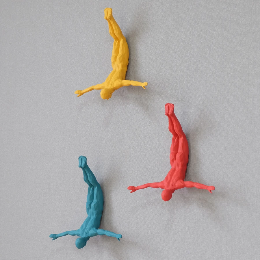 

Retro Bungee Rock Climbing Figures Resin Sculpture Bar Restaurant Store Wall Living Room Wall Statues Nordic Decoration Home