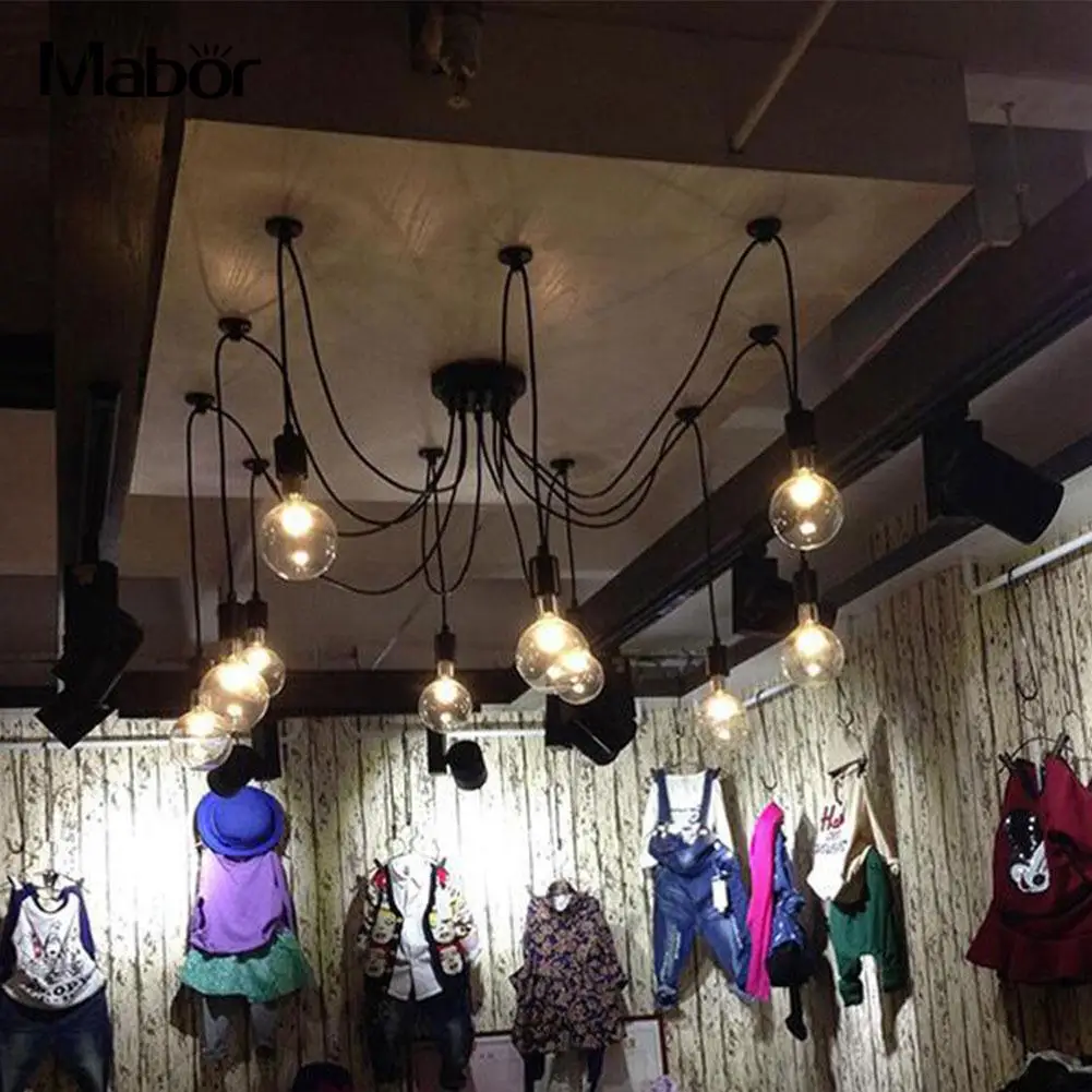 

8 Lamps Retro Ceiling Lamp Light Chandelier Vintage Loft Antique Adjustable
