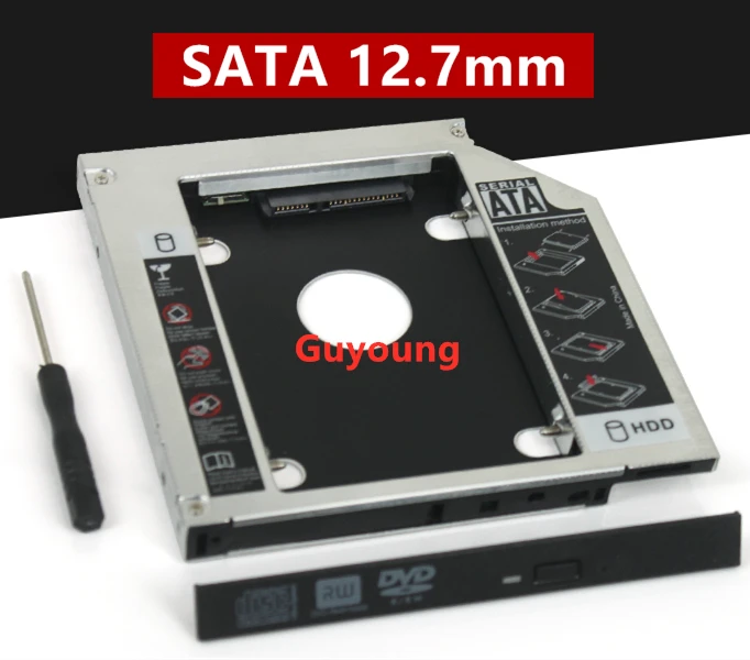Адаптер для Lenovo ThinkPad T510 T520 T530 T420 T430 Optibay алюминиевый 2-й HDD Caddy 12.7mD DVD Case Enclosurem SATA 3 0 |