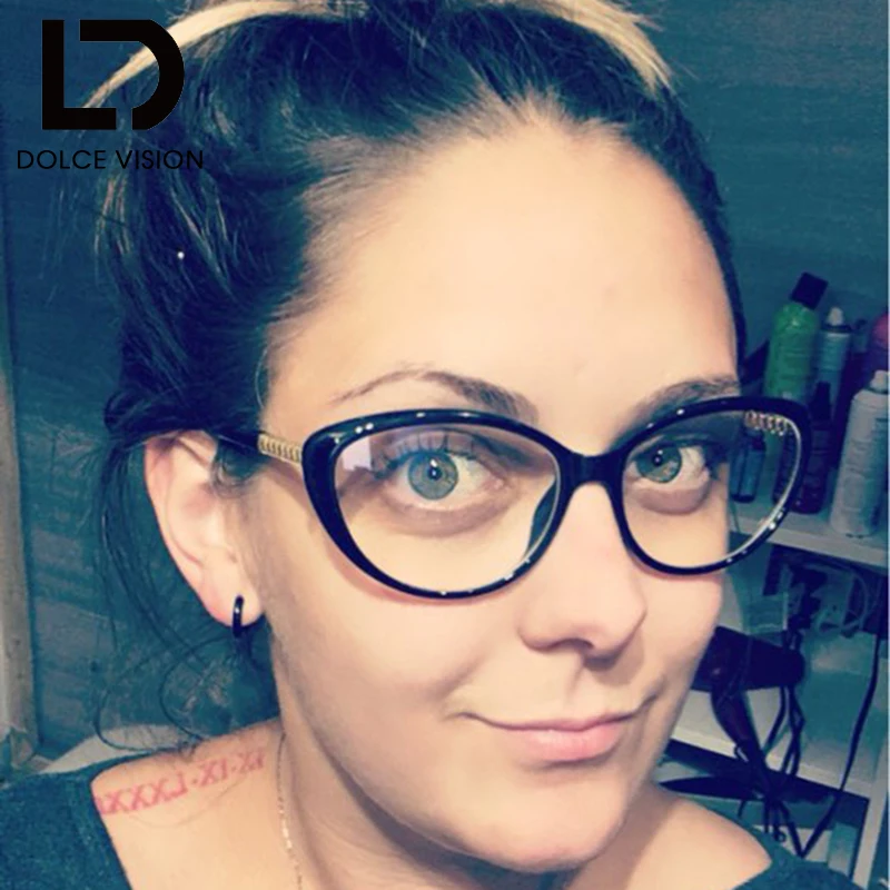 

DOLCE VISION Vintage Optical Glasses Frame For Women Carving Clear Lens Brand Design Ladies Eyeglasses Retro Original Glasses