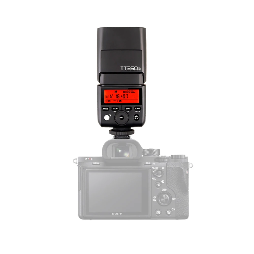 Фотовспышка Godox TT350S HSS 1/8000s 2,4G Speedlite светильник ttl для камеры sony a58 a99 ILCE6000L a77II a7RII a7R
