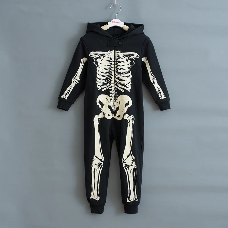 Billig Herbst Winter Skeleton Overalls Overall Kinder Pyjamas Kinder Onesie Schwellen Pyjamas Weihnachten Halloween Kostüme