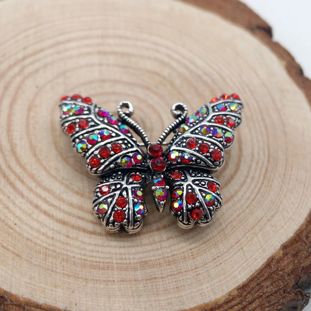 

Colorful Crystal Stone Beads Brooch Pins Jewelry For Women Butterfly Shape Bouquet Brooches Scarf /Dress Accessories Jewelry