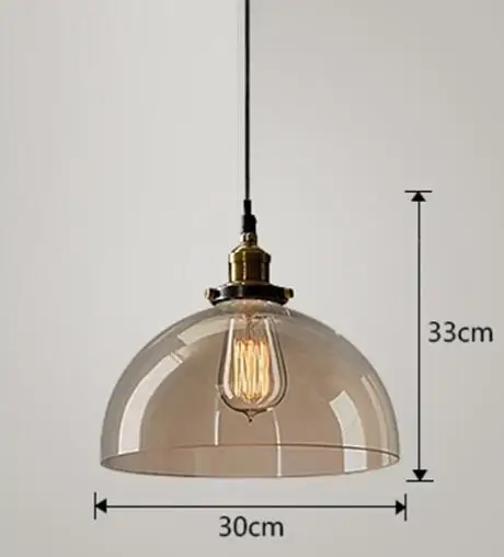 Винтажный подвесной светильник s Американская страна креативная стеклянная Подвесная лампа E27 Edison светильник для столовой кухни домашняя простая лампа - Цвет корпуса: Светло-серый