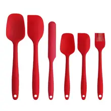 Набор силиконовых лопаточек, 6 шт. теплостойкие шпатели с сильным с основой из нержавеющей стали, антипригарные силиконовые лопатки для Выпечки Наборы для Пособия по кулинарии