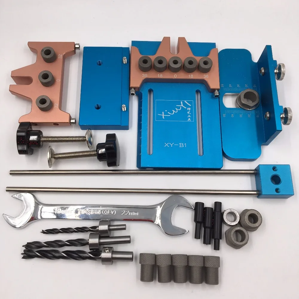 5 Holes Dowelling Jig Kit 6mm 8mm 10mm Hole Drill Dowel Jig Locator