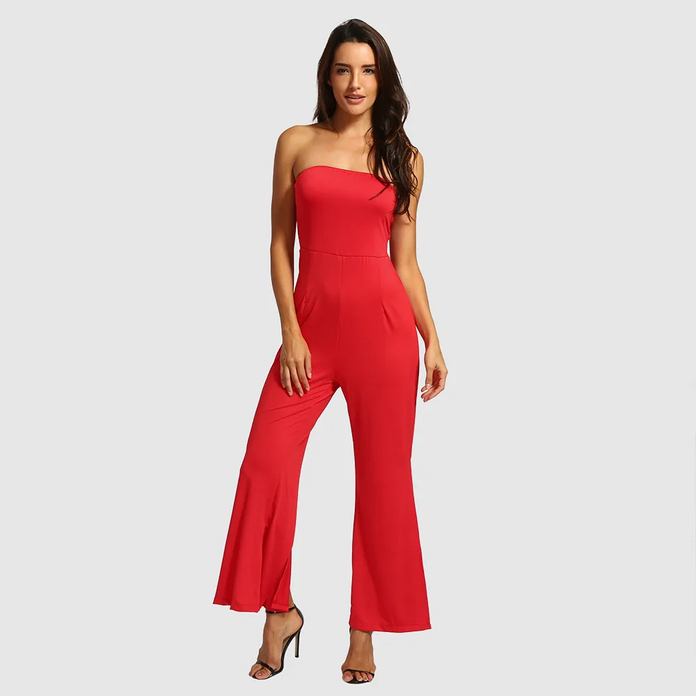  Jumpsuit Summer Women Long 2018 New Brand Off The Shoulder Clubwear Wide Leg Playsuit Party Elegant Jumpsuit  F#J04 (14)