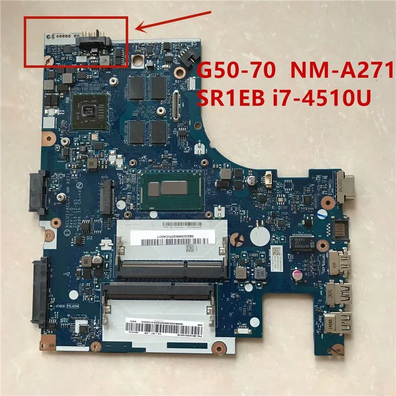 

For G50-70M G50-70 Z50-70 Laptop Motherboard With SR1EB I7-4510U CPU ACLU1/ACLU2 NM-A271 2GB 100% fully tested