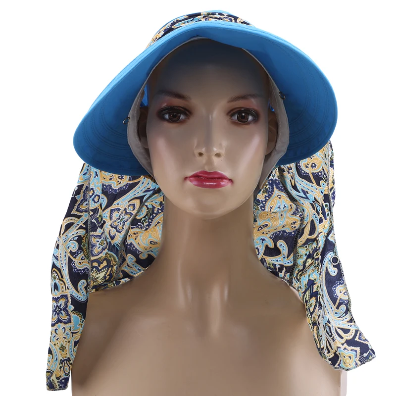 Летние шляпы от солнца, женская пляжная кепка в Корейском стиле, новая двойная хлопковая Складная бандажная шляпа с цветочным принтом и бантом