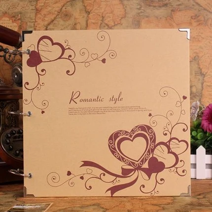 DIY 28*28 см цветок Сердце бумажные фотоальбомы ручной семейный альбом подарки для новорожденных влюбленных детей свадебный альбом на память