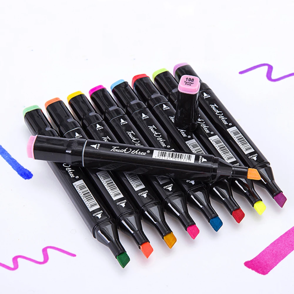 

Touchnew 30/40/60/80 Colors Artist Design Double Head Marker Set, Quality Sketch Markers For School Drawing Art Marker Pen