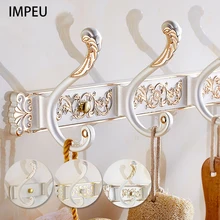 IMPEU Wall Mounted Hook Rail, 3-Hook, 5-Hook, 6-Hook, Multi Size Coat Rack, Solid Metal, Multi Sytle, Boutique Hotel Collection