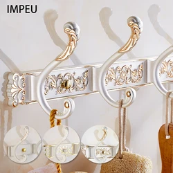 IMPEU Wall Mounted Hook Rail, 3-Hook, 5-Hook, 6-Hook, Multi Size Coat Rack, Solid Metal, Multi Sytle, Boutique Hotel Collection