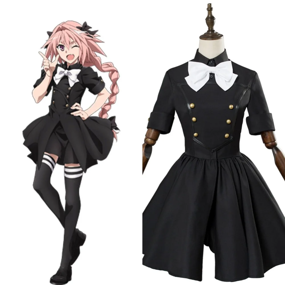 Костюм для косплея Fate Epilogue Astolfo обувь FGO Wig взрослых и девушек черная форма платье
