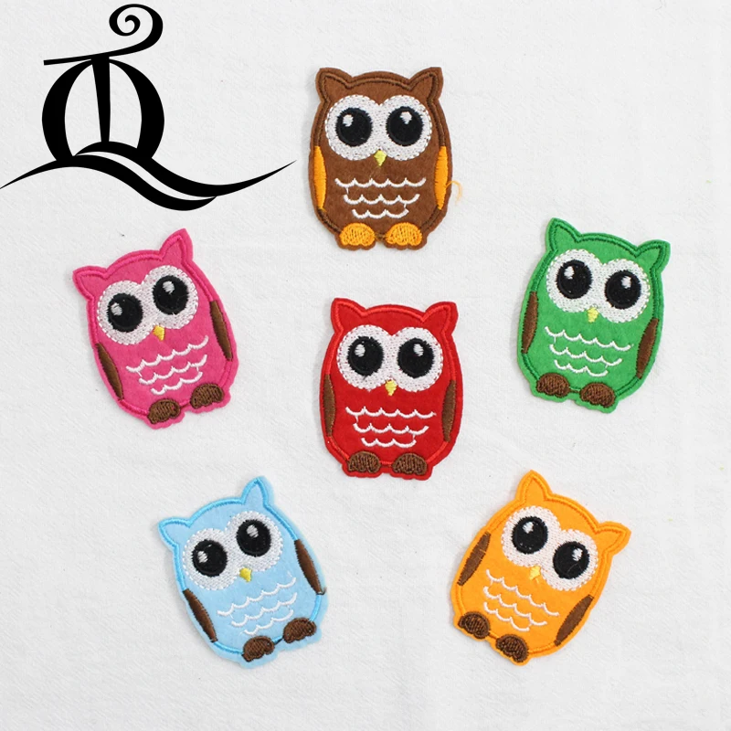 

6Pcs/Set Mixed beautiful cartoon owl Patches For Clothing Jeans Jacket Kids Patches Stripes Stickers For Clothes Decoration E4