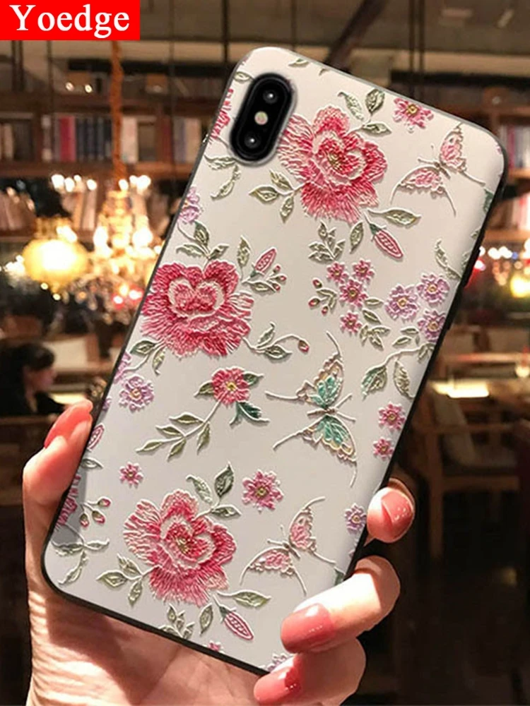 Чехол из ТПУ с 3D цветами для Samsung Galaxy S10 S10e S8 S9 Plus M20 A50 чехол J3 J4 J5 J6 J7 J8 A5 A8 A9 2017 2018