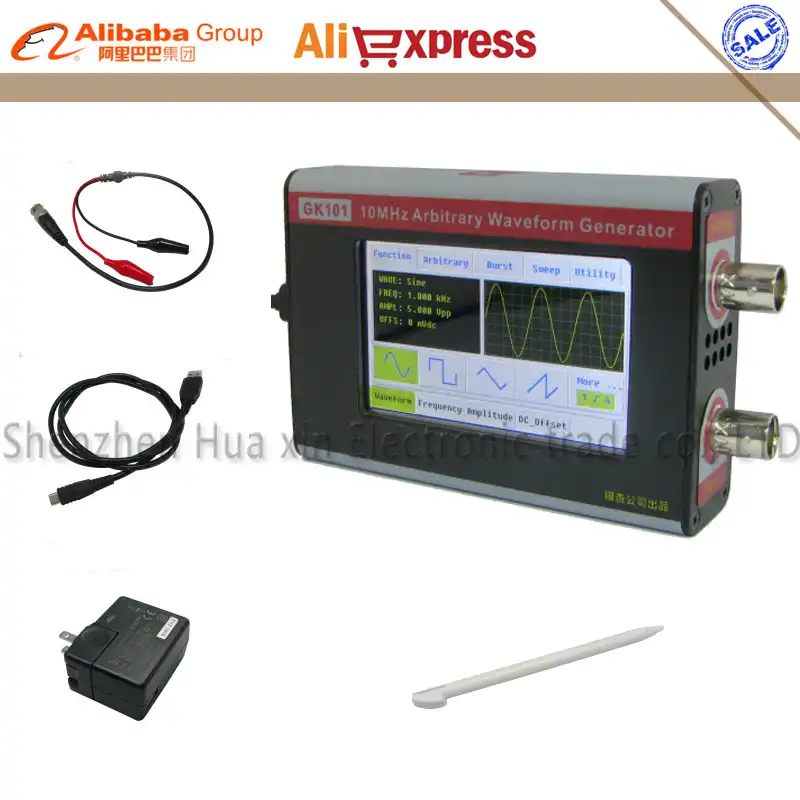 Английская версия новый черный GK101 цветной lcd сенсорный экран DDS генератор сигналов произвольной формы функция генератор сигналов 80MSa/s 10 МГц - изображение