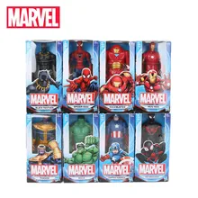 8 шт. игрушки Marvel 15 см Мстители 4 основные персонажи Черный Человек-паук Халк Железный человек Черная пантера ПВХ фигурка Коллекционная модель