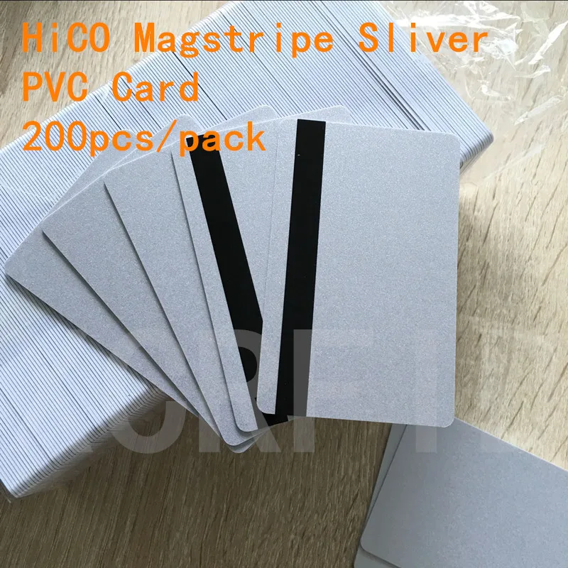 Серебряные ПВХ Смарт пустые карты-ISO 2750 3000 4000 OE Hi Co MagStripe 2 Track-CR80. 30 Mil