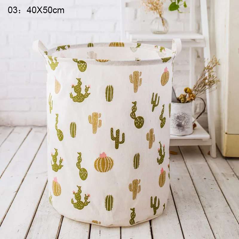 Folding Laundry Basket Cartoon Storage Barrel Standing Toys Clothing Storage Bucket Laundry Organizer Holder Pouch Household - Цвет: 03