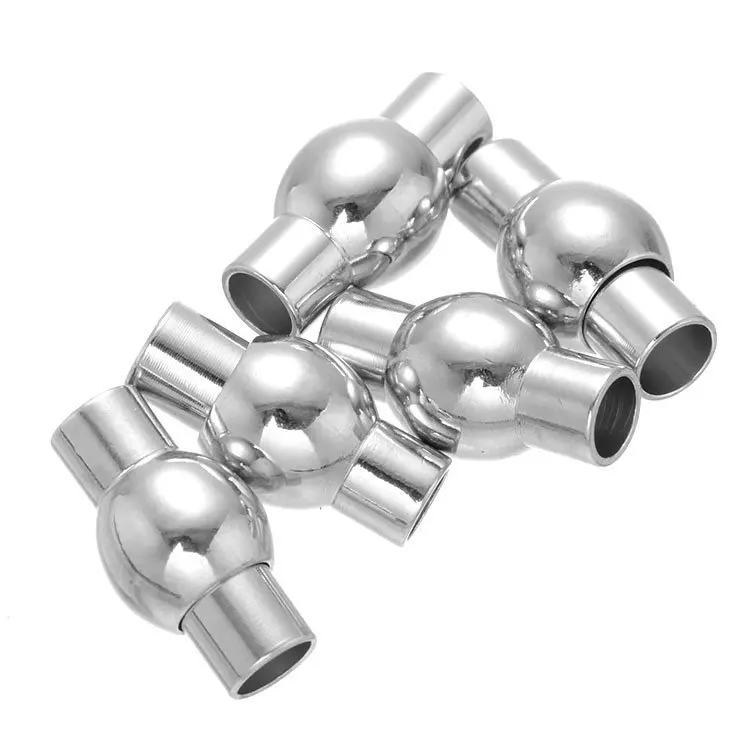 

High Quality 10Pcs HOT Strong Magnetic Clasps For Necklace Bracelet Chain Rhodium Plated Buckle Hook the hole 6mm