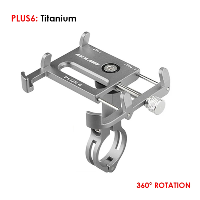 Vmonv Алюминиевый держатель для телефона для мотоцикла, велосипеда, для iPhone, Регулируемый универсальный держатель для велосипеда, мобильного телефона, gps, крепление на руль, зажим, подставка - Цвет: Plus-6 Titanium