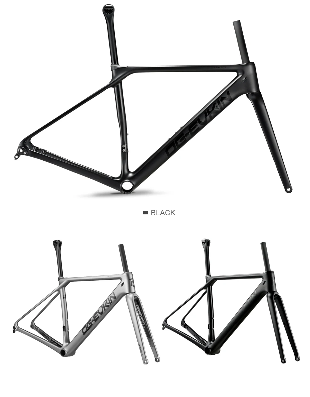 Best OG-EVKIN CF025 Carbon Road Frame Disc Brake UD BB86 Bicycle Disc Frame Di2 Frameset Fork Clamp XS S M L 1-1/8"-1-1/2" 5