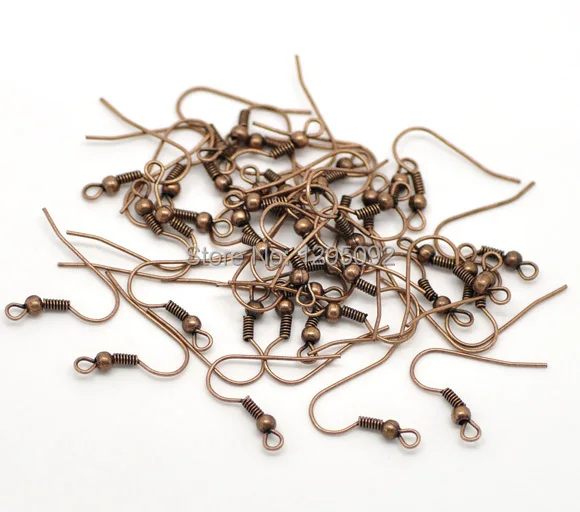 

300Pcs Copper Tone Earring Wire Hooks With Spring & Ball DIY Jewelry Making Findings Charms Component Wholesales 12x4mm