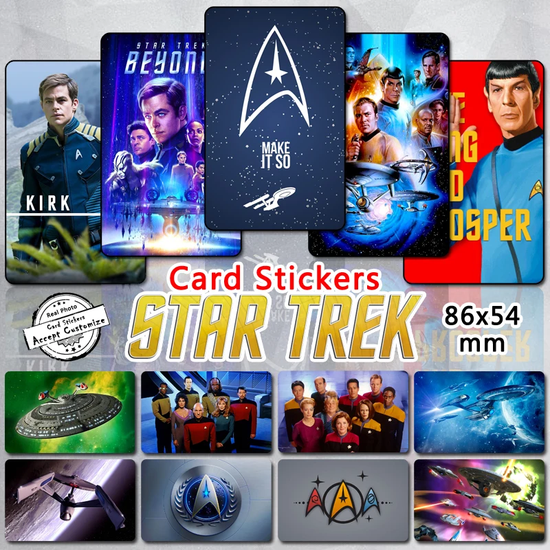 

35pcs Star Trek Series Card Stickers Classic SciFi Movie Character Kirk Spock USS Enterprise Starship Glossy Collectible Sticker
