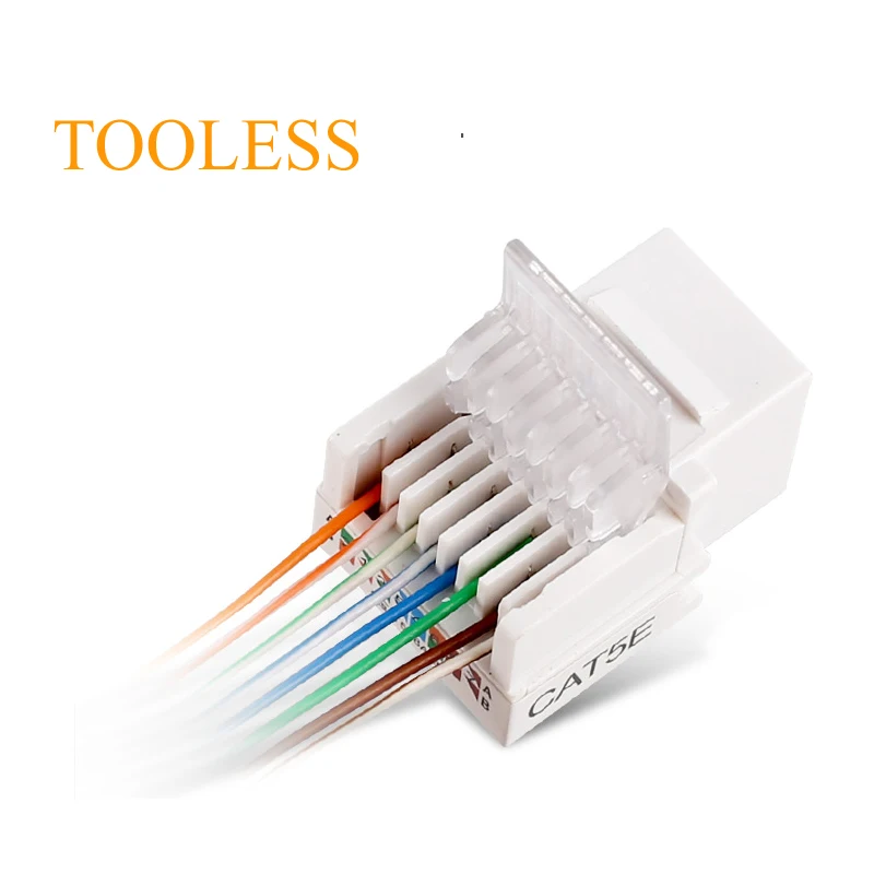 8P8C RJ45 Cat5e Cat6 UTP разъем Keystone Jack для настенной пластины без инструментов 90 градусов