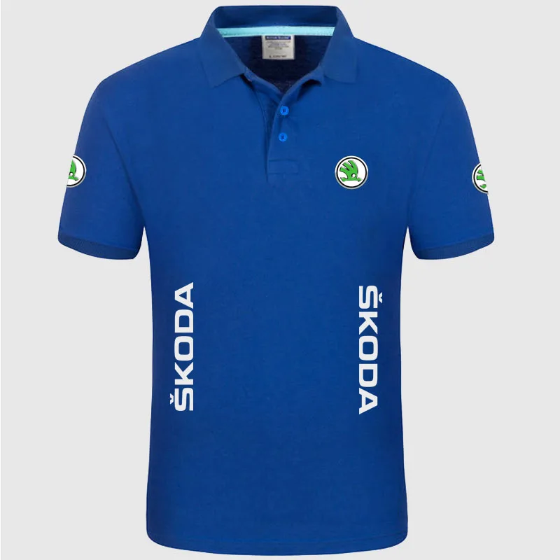 

Summer High quality brand Skoda logo polo short sleeve shirt Fashion casual Solid Polo Shirt unisex shirts