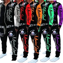 ZOGAA Mens Matching Set Two Piece Set Men Sweatsuit Casual Sportswear  Letter Printed Sweatshirt and Pants Sets Mens Tracksuit