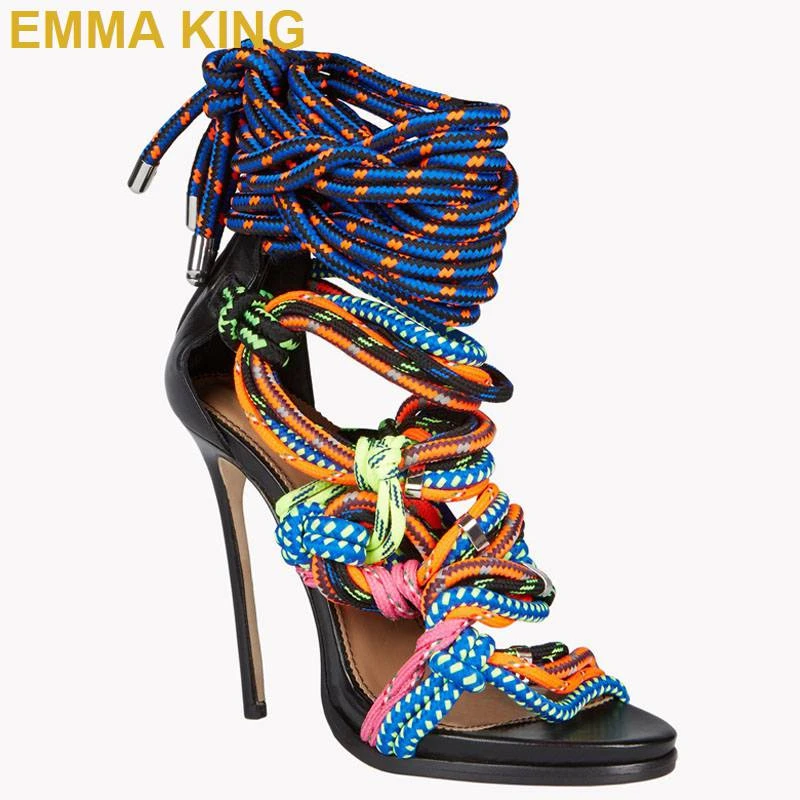 colorful rope heels