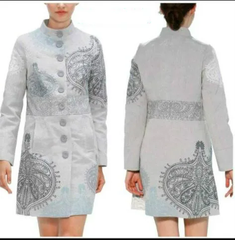 

Spain DEG European and American women's clothing autumn and winter women's new coat print windbreaker