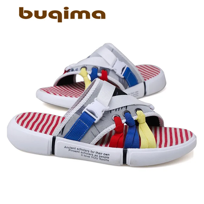 

buqima Teenagers Summer Shoes New Men's Sandals Gladiator Sandals Open-toed Platform Outdoor Beach Sandals Coloured Roman Shoes
