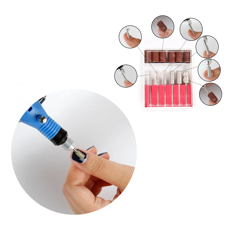  Electric Nail Drill Apparatus For Manicure Machine Mill Nail Drill Bits File Gel Polish Remover Mil
