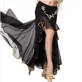 

HOT SALE! 2016 new chiffon belly dance skirt women belly dance colors embroidery split skirts belly dance clothes