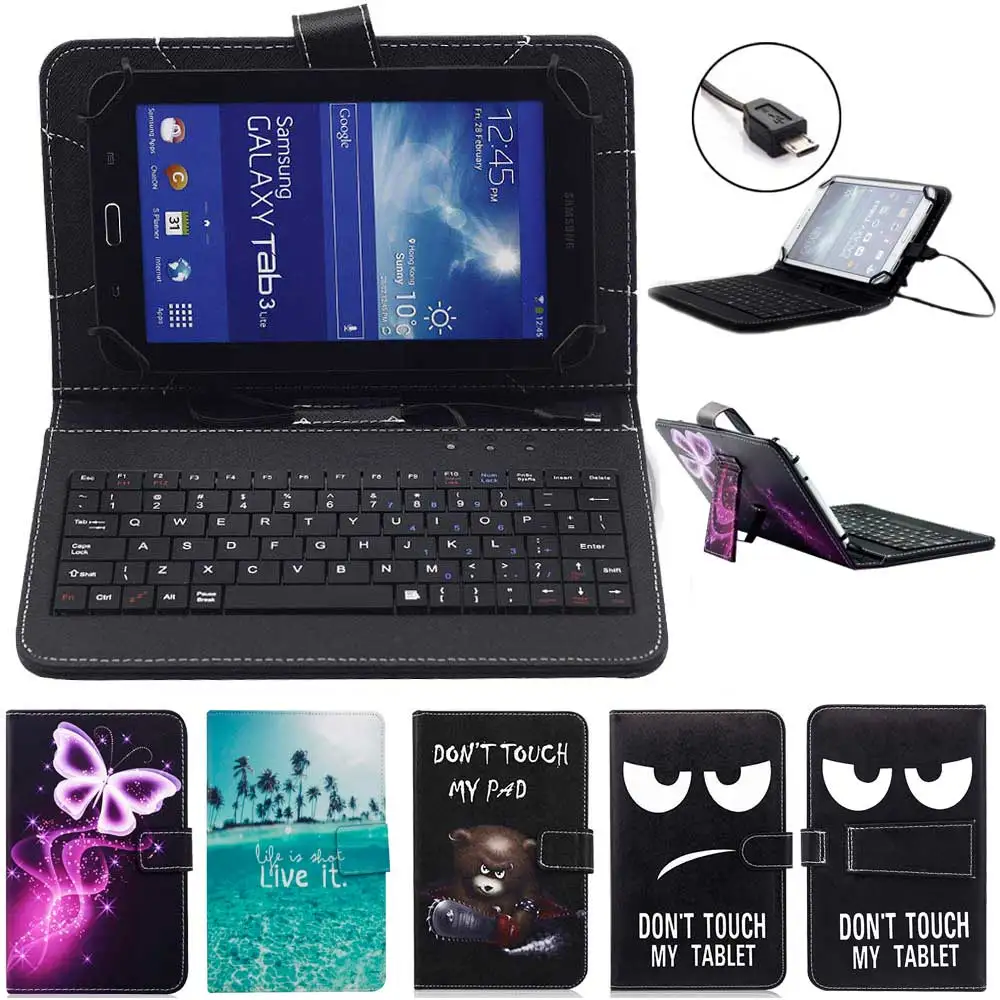 

Tablet Case With Micro USB keyboard For 9.7 10 10.1 inch Android Tablet PC For Samsung Lenovo HUAWEI PU Leather Keyboard Cover