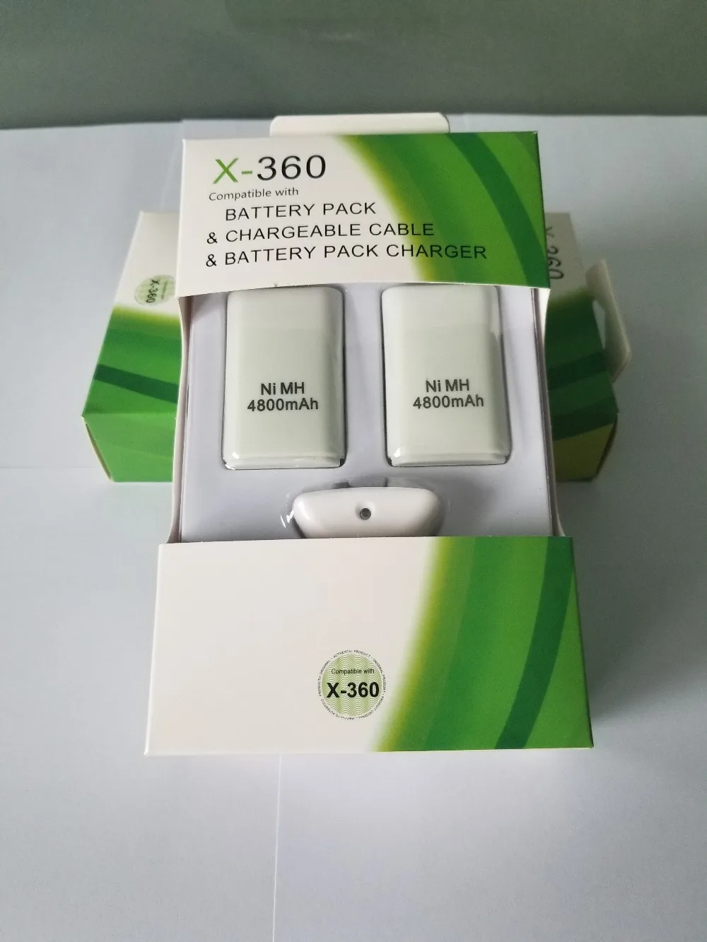 3 в 1 2 шт 4800mah батареи+ usb зарядный кабель для Xbox 360 беспроводной/проводной контроллер аккумуляторной батареи