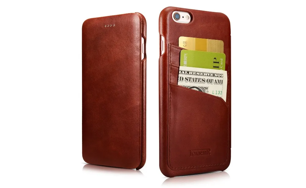 Классический защитный чехол-книжка из натуральной кожи на весь экран для Apple iPhone 6 6s Plus, кошелек, внешний держатель для карт, чехол для телефона s