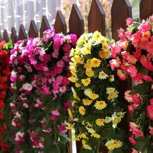 Фантастическая 1 шт. шелковая ткань искусственные цветы ромашки Виноградная лоза семейный сад свадебные висячие украшения