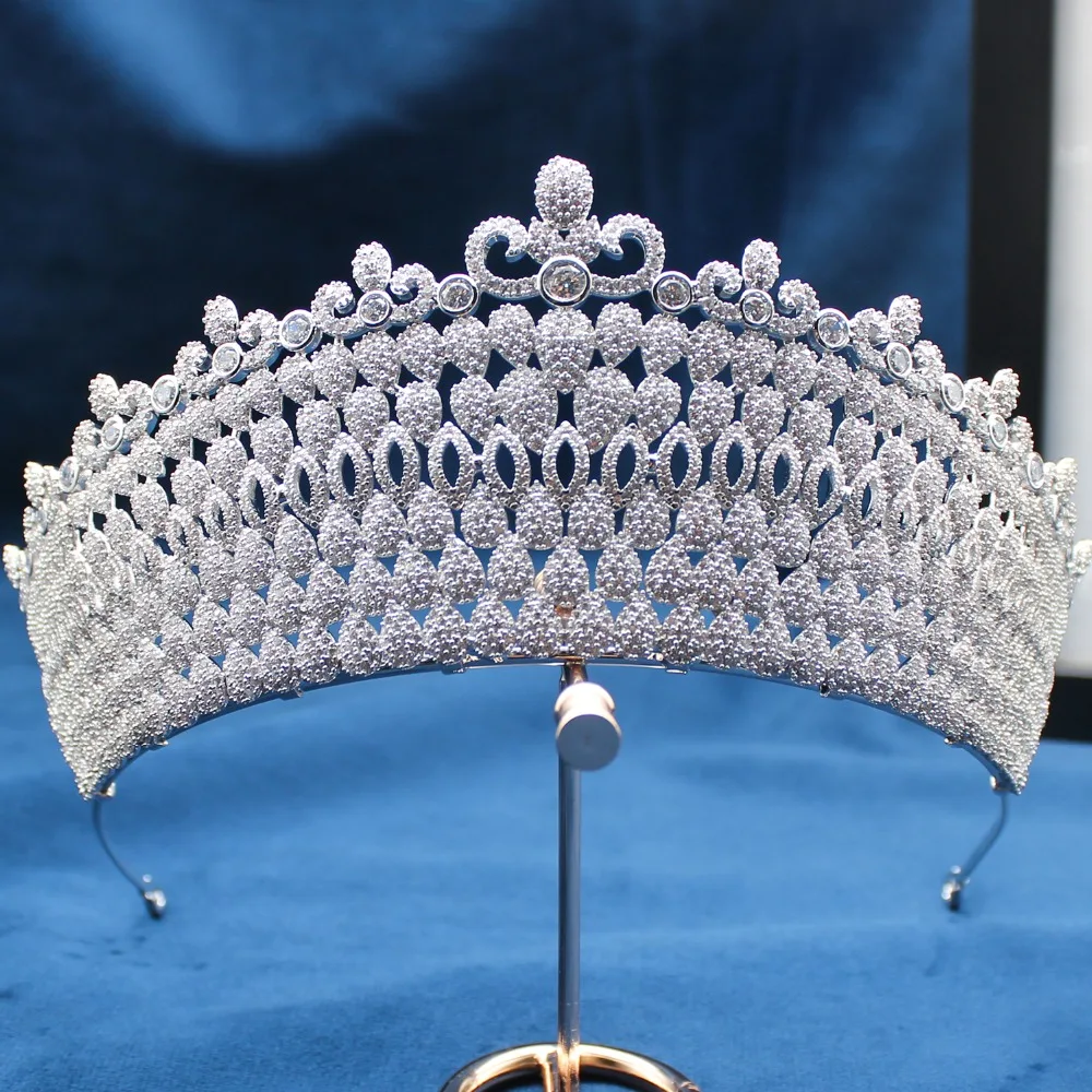 

Parmalambe High Quality Silver Petite Zircon Clusters Lush Tiaras Hair Jewelry Bridal Headpieces Crown Wedding Hair Accessories