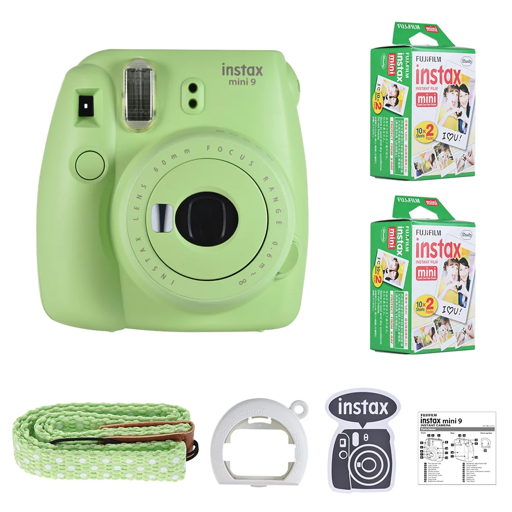 Fujifilm Instax Mini 9 пленочная камера фото мгновенная камера всплывающая линза автоматический замер мини-камера с 40 листов белая пленка края