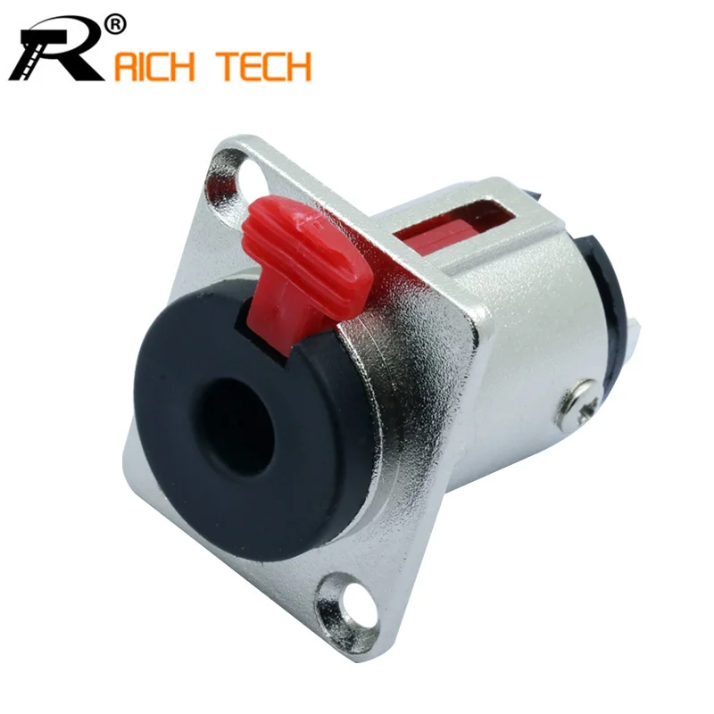 

R Connector 1pc Dual function XLR fixed panel mount adapter socket with Jack 6.35mm female hole smooth black&silver high quality
