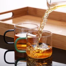 2 шт высокое боросиликатное Термостойкое стекло Цвет нефрит 65 офисный чай домашняя чашка