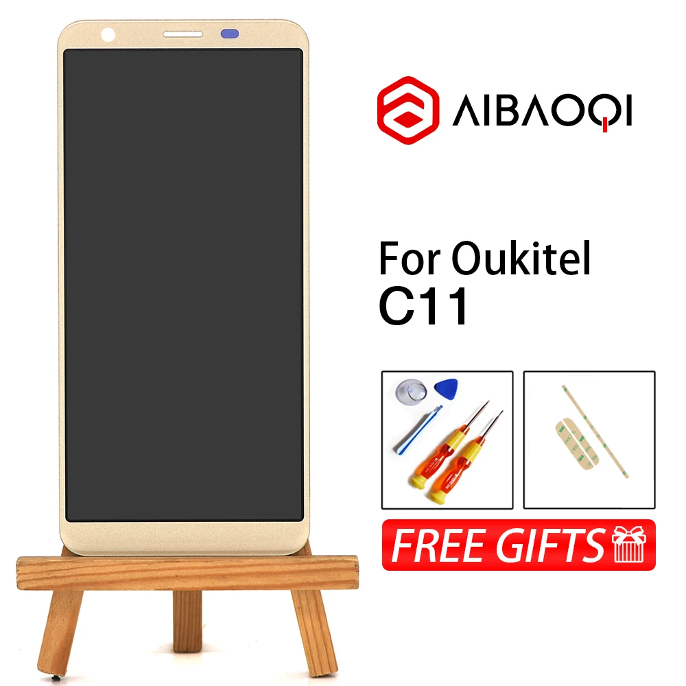 

AiBaoQi New Original 5.5inch Touch Screen+960x480 LCD Display Assembly Replacement For Oukitel C11 Android 8.1 Phone